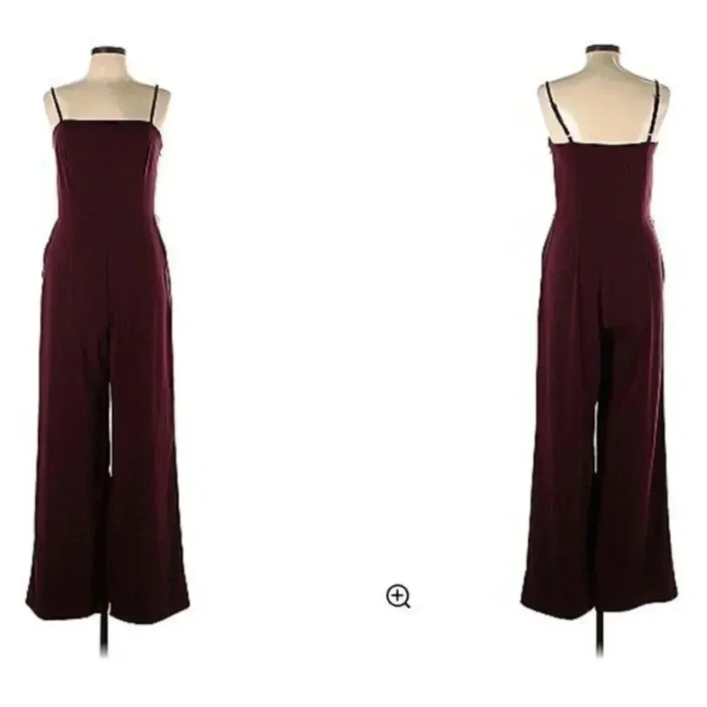 Express x Negin Mersalehi Jumpsuit in Burgundy Maroon Size 8